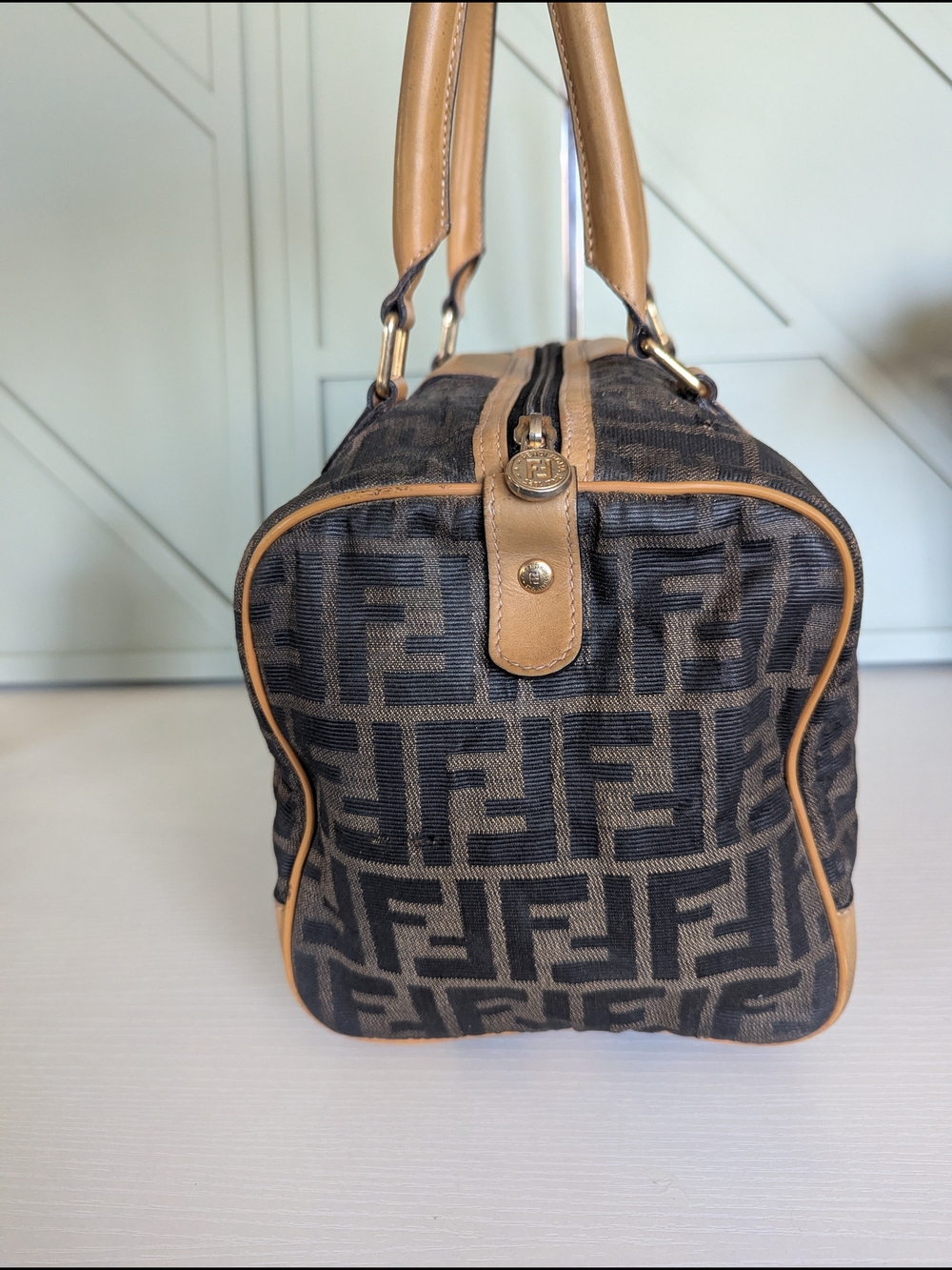 Vintage Fendi Zucca Monogram Boston Bag - Picture 4 of 13